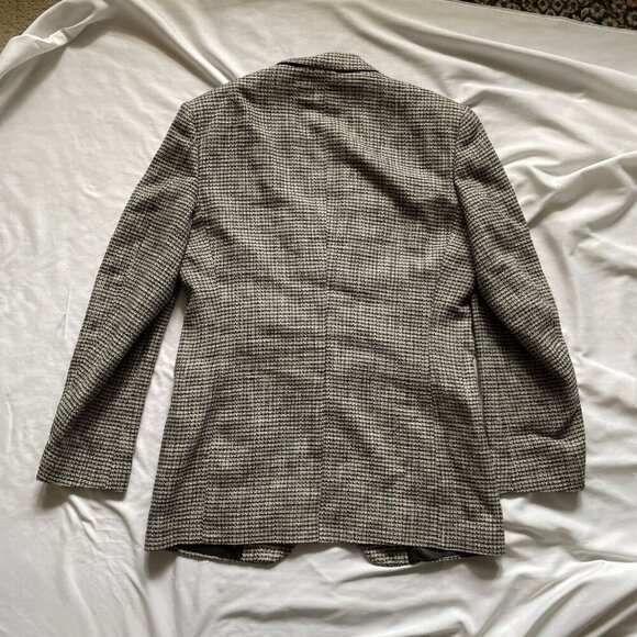 Nino Cerruti Rue Royale Mens Houndstooth Blazer Jacket Black & White Wool Sz 40R - Picture 10 of 12